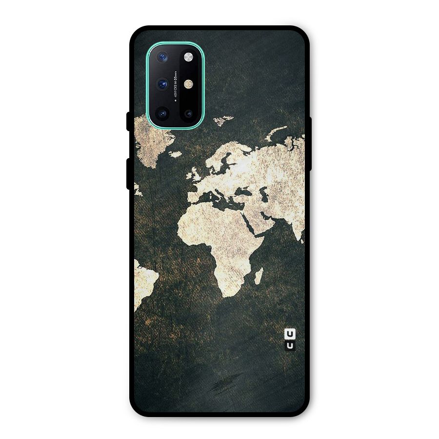 Green Gold Map Design Metal Back Case for OnePlus 8T