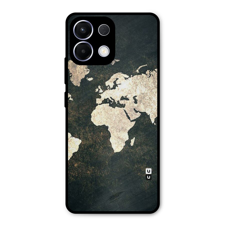 Green Gold Map Design Metal Back Case for Oppo K13