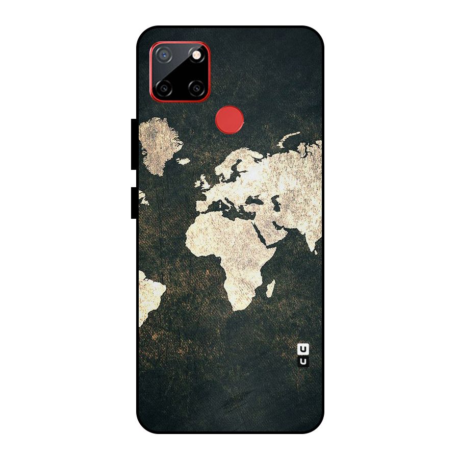 Green Gold Map Design Metal Back Case for Realme C12