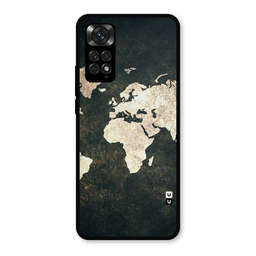 Green Gold Map Design Metal Back Case for Redmi Note 11s