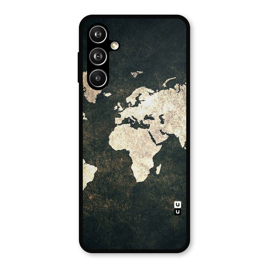 Green Gold Map Design Metal Back Case for Samsung Galaxy M54