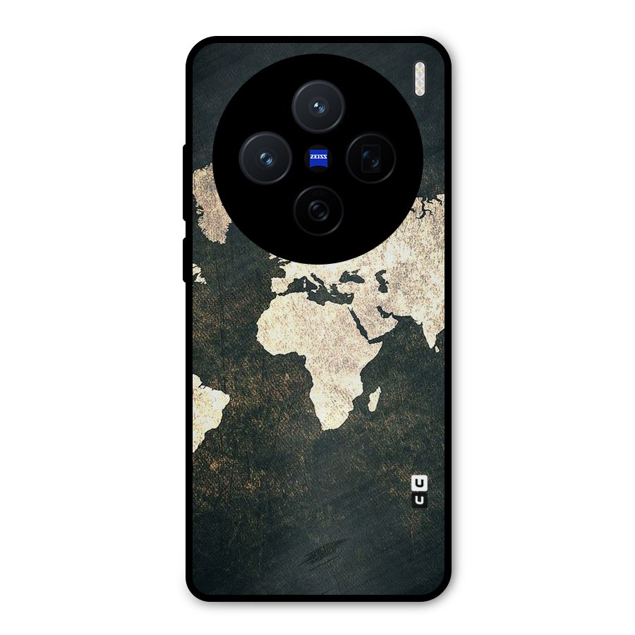 Green Gold Map Design Metal Back Case for Vivo X200