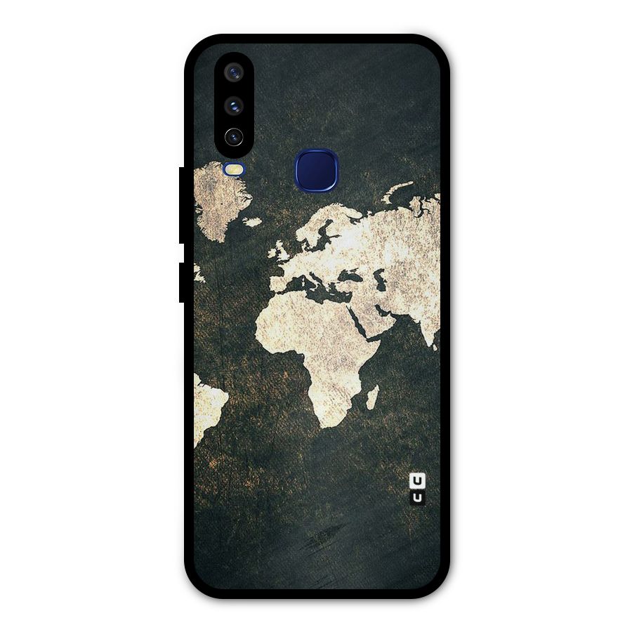 Green Gold Map Design Metal Back Case for Vivo Y12