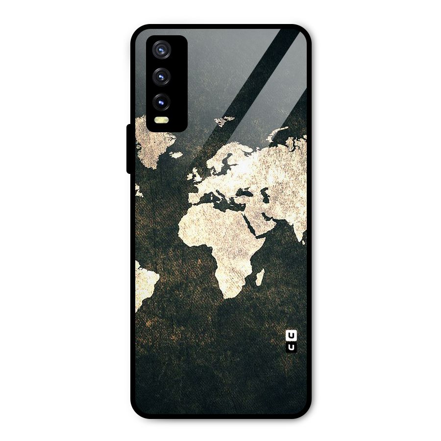 Green Gold Map Design Metal Back Case for Vivo Y20g
