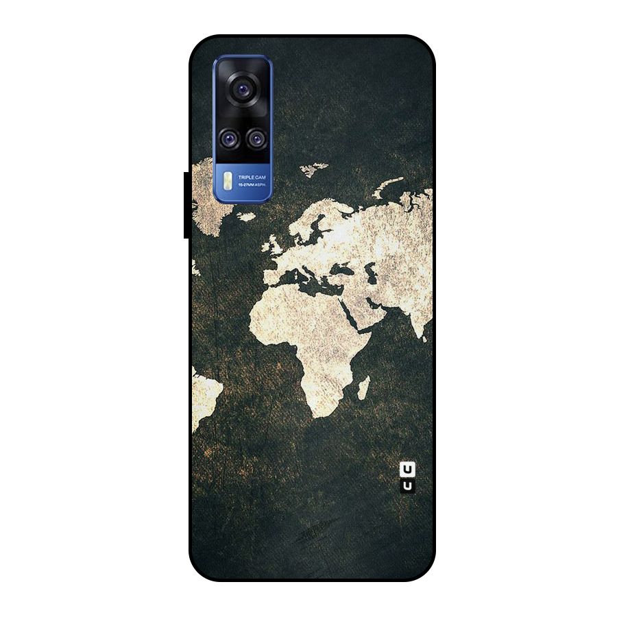Green Gold Map Design Metal Back Case for Vivo Y51