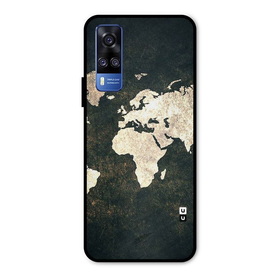 Green Gold Map Design Metal Back Case for Vivo Y51A