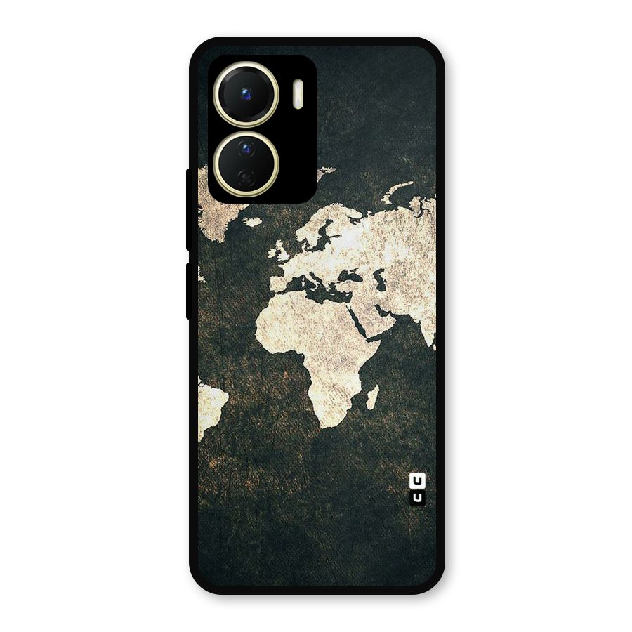 Green Gold Map Design Metal Back Case for Vivo Y56
