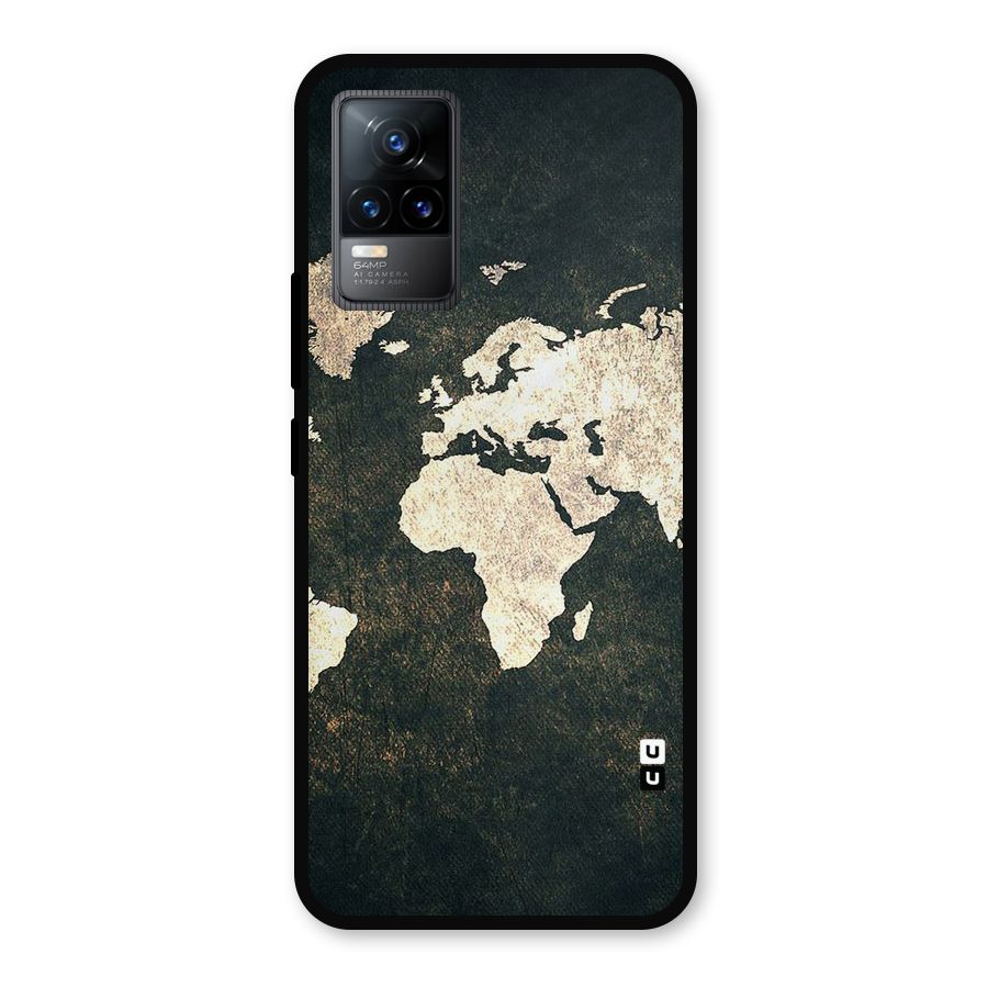 Green Gold Map Design Metal Back Case for Vivo Y73