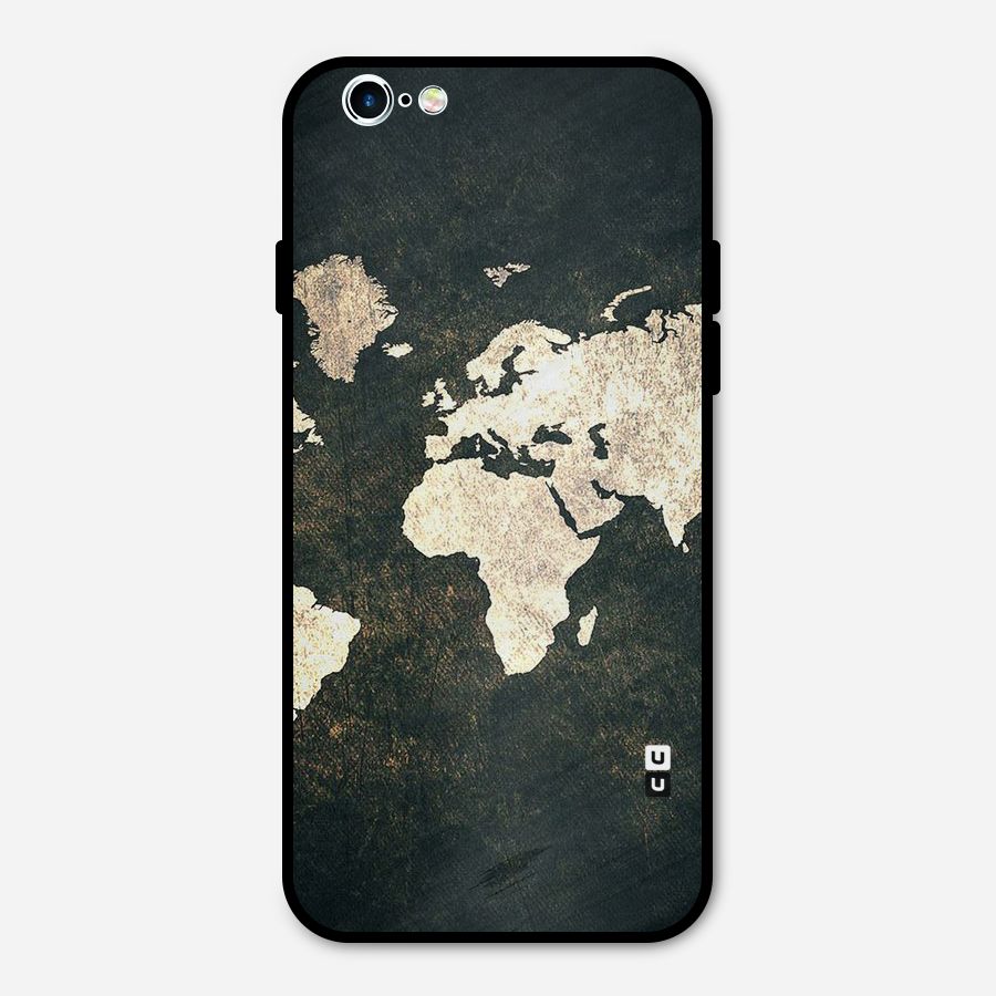 Green Gold Map Design Metal Back Case for iPhone 6 6s