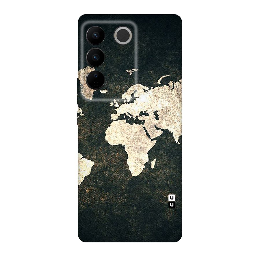 Green Gold Map Design Original Polycarbonate Back Case for Vivo V27