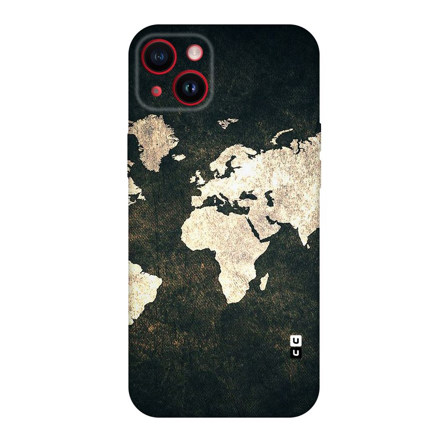 Green Gold Map Design Original Polycarbonate Back Case for iPhone 14 Plus