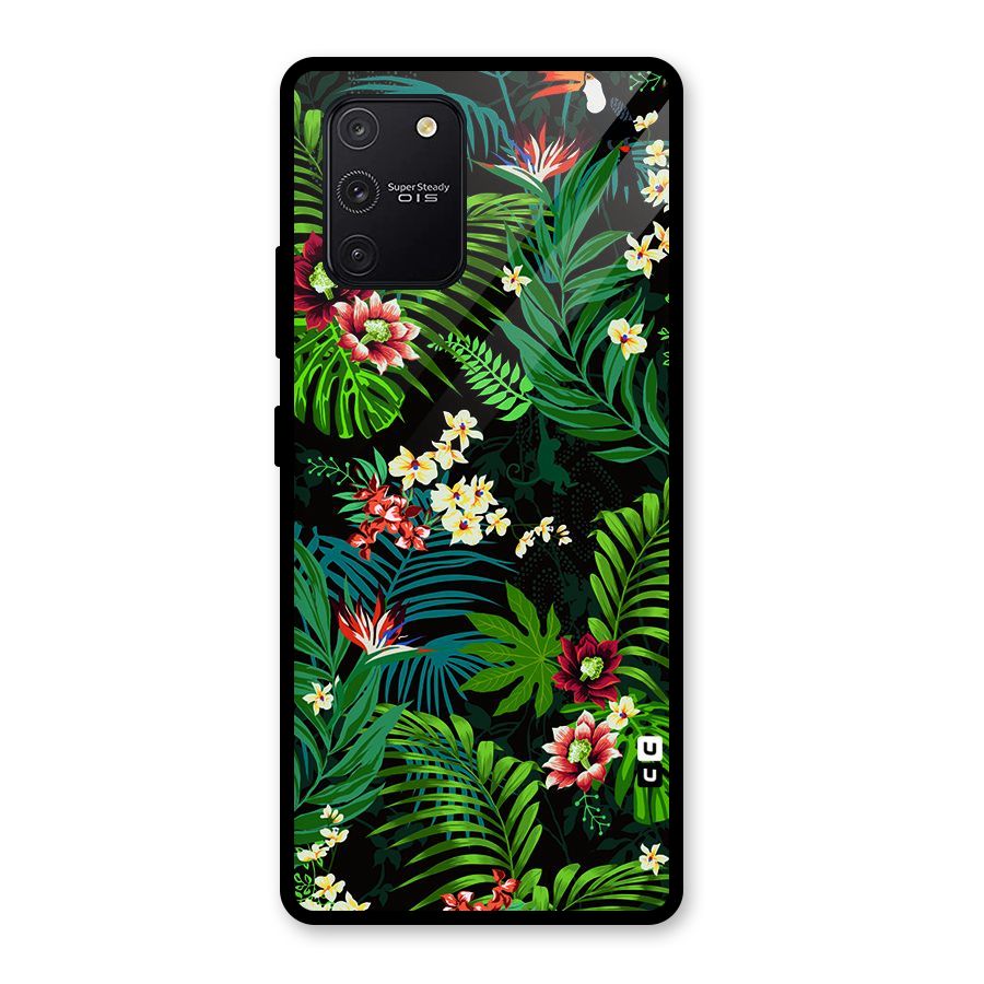 Green Leaf Design Glass Back Case for Galaxy S10 Lite