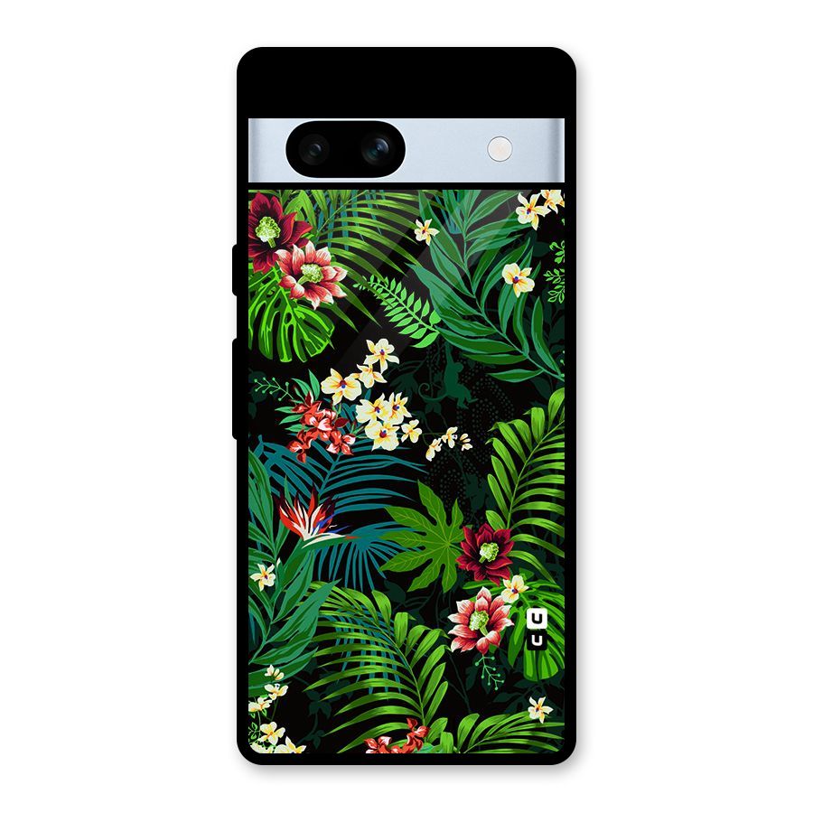 Green Leaf Design Glass Back Case for Google Pixel 7a