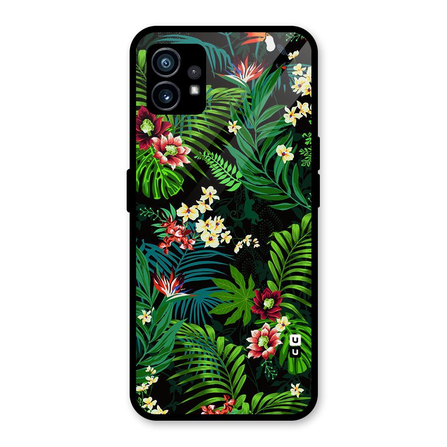 Green Leaf Design Glass Back Case for Nothing Phone 1