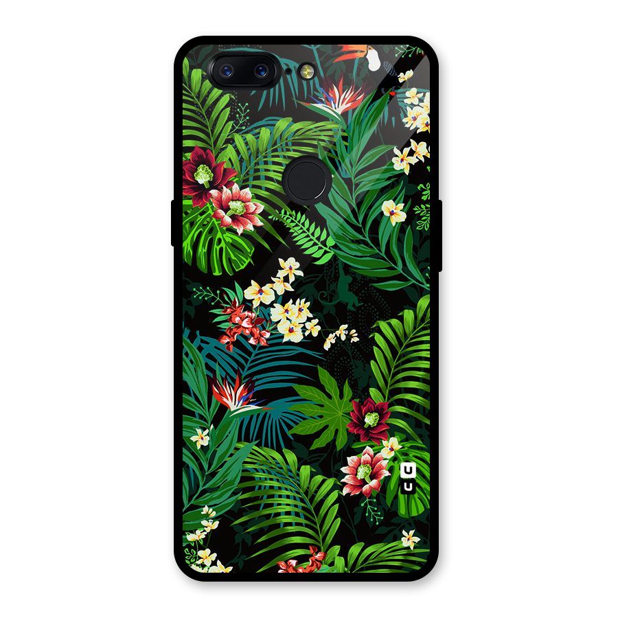 Green Leaf Design Glass Back Case for OnePlus 5T