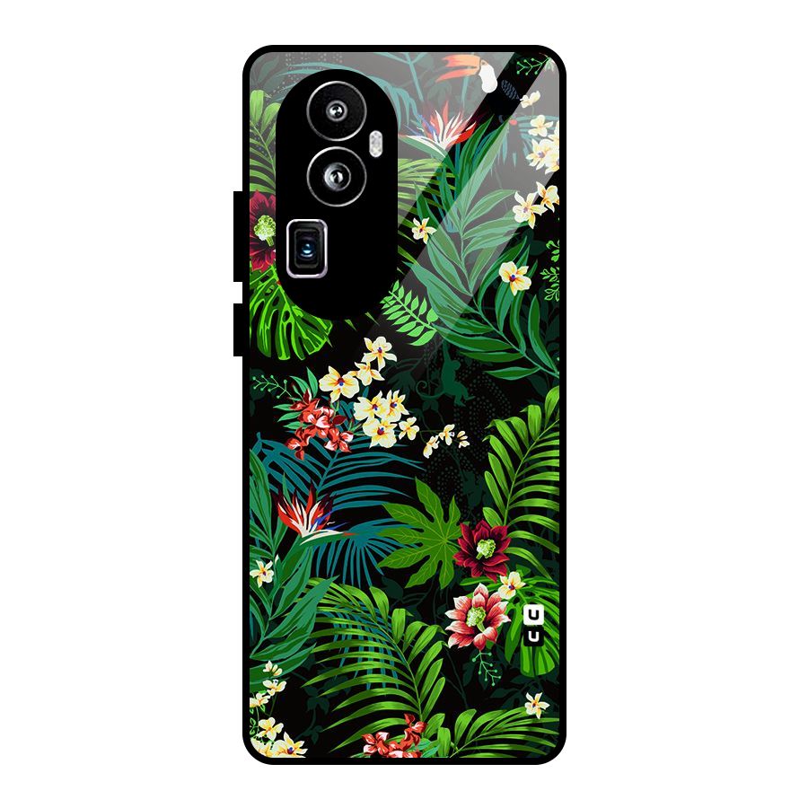 Green Leaf Design Glass Back Case for Oppo Reno10 Pro Plus