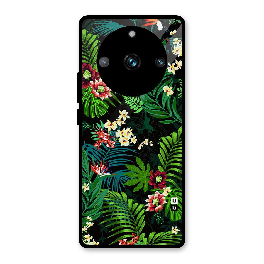 Green Leaf Design Glass Back Case for Realme 11 Pro Plus