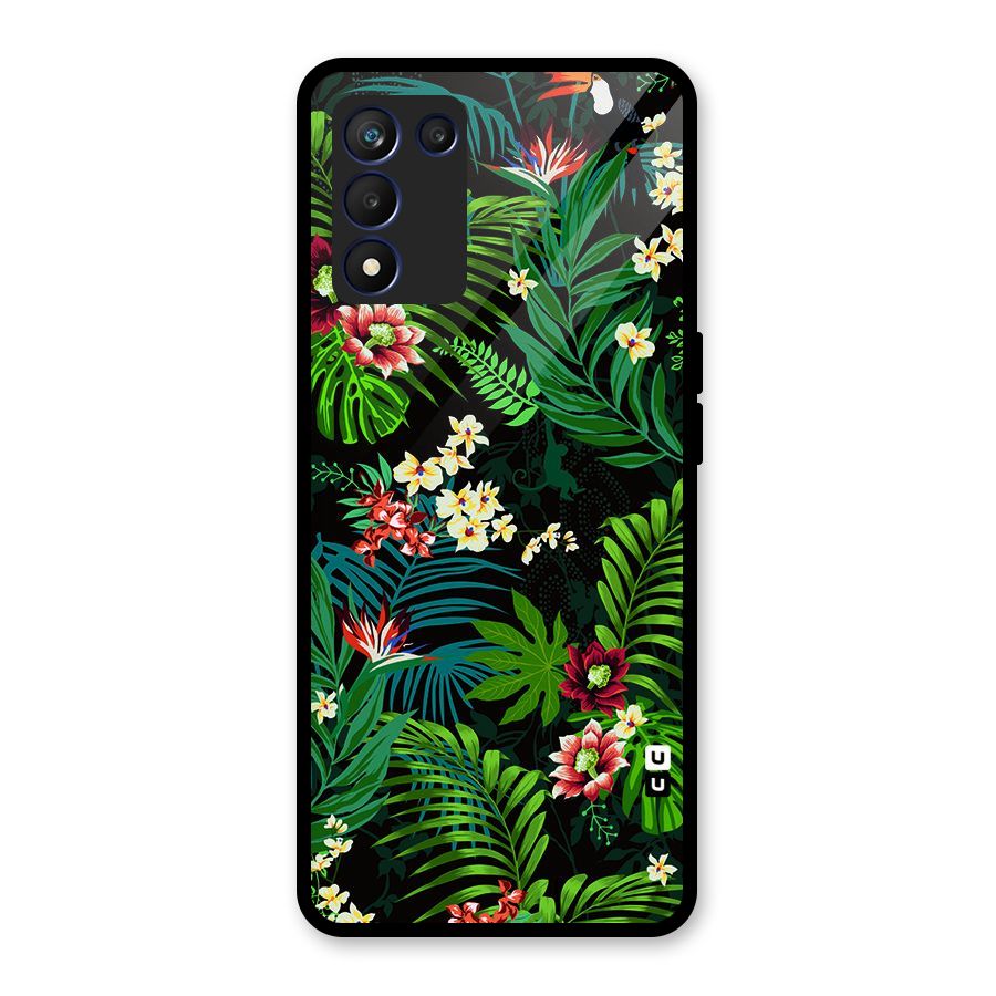 Green Leaf Design Glass Back Case for Realme 9 5G Speed