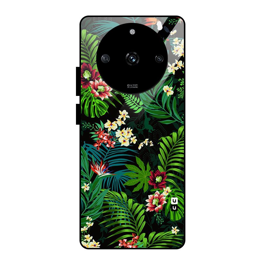 Green Leaf Design Glass Back Case for Realme Narzo 60 5G