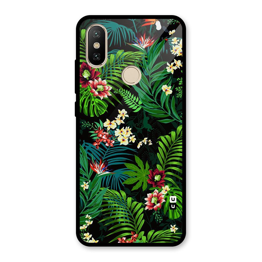 Green Leaf Design Glass Back Case for Redmi A2