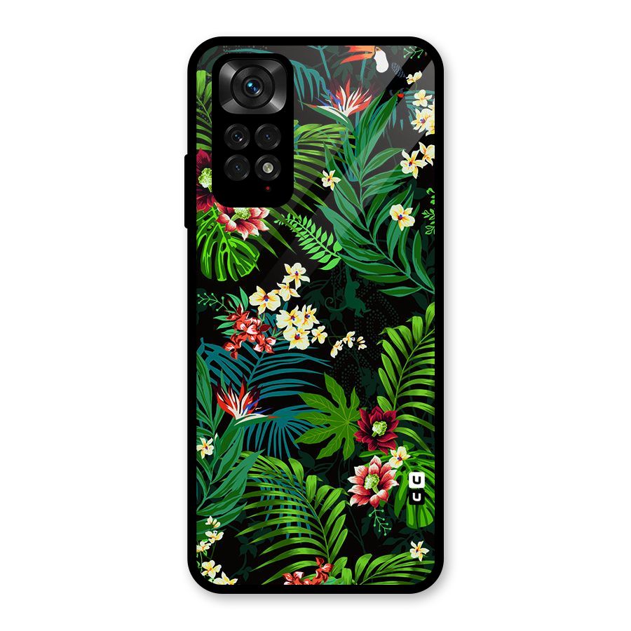 Green Leaf Design Glass Back Case for Redmi Note 11S