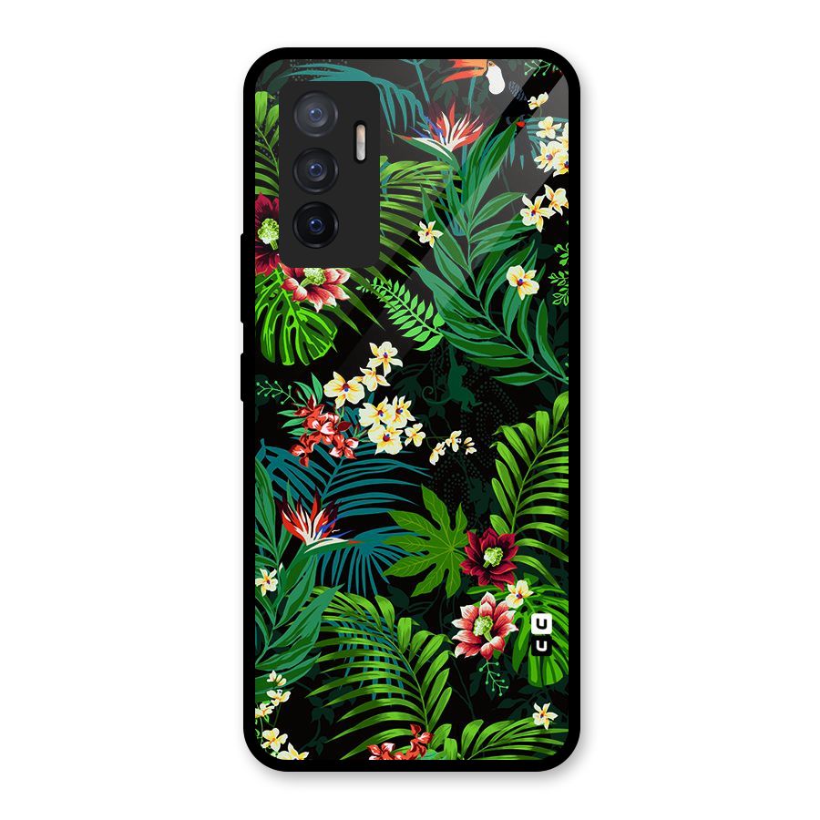 Green Leaf Design Glass Back Case for Vivo V23e