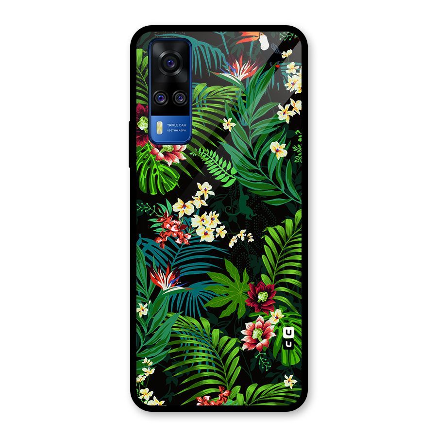 Green Leaf Design Glass Back Case for Vivo Y31