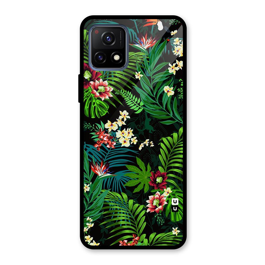Green Leaf Design Glass Back Case for Vivo Y72 5G
