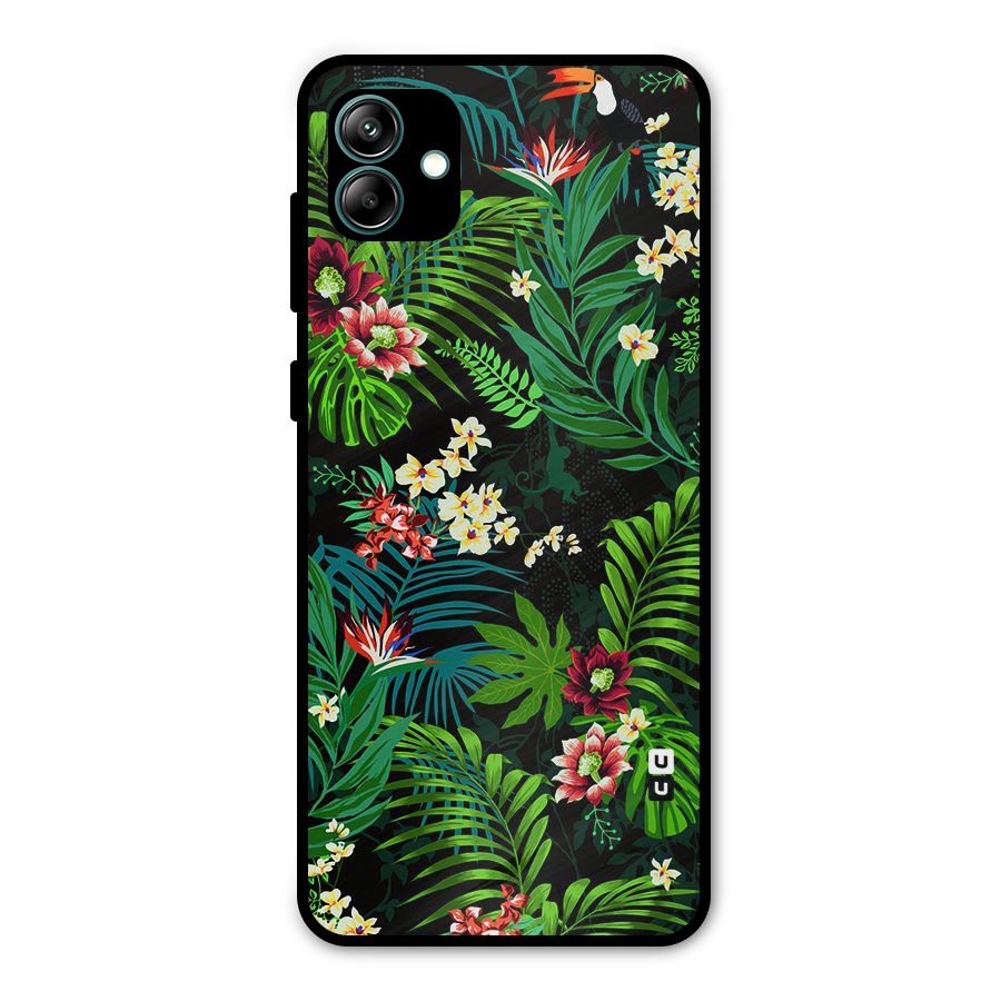 Green Leaf Design Metal Back Case for Galaxy A04