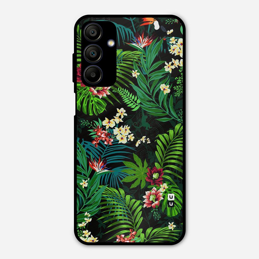 Green Leaf Design Metal Back Case for Galaxy A15 5G