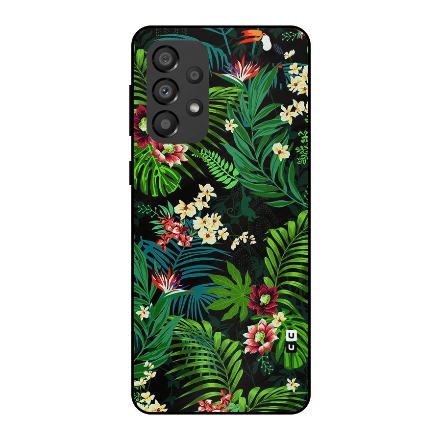 Green Leaf Design Metal Back Case for Galaxy A33 5G