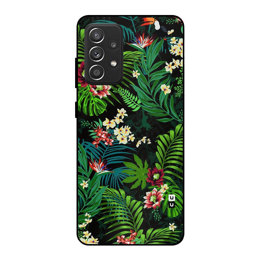 Green Leaf Design Metal Back Case for Galaxy A52