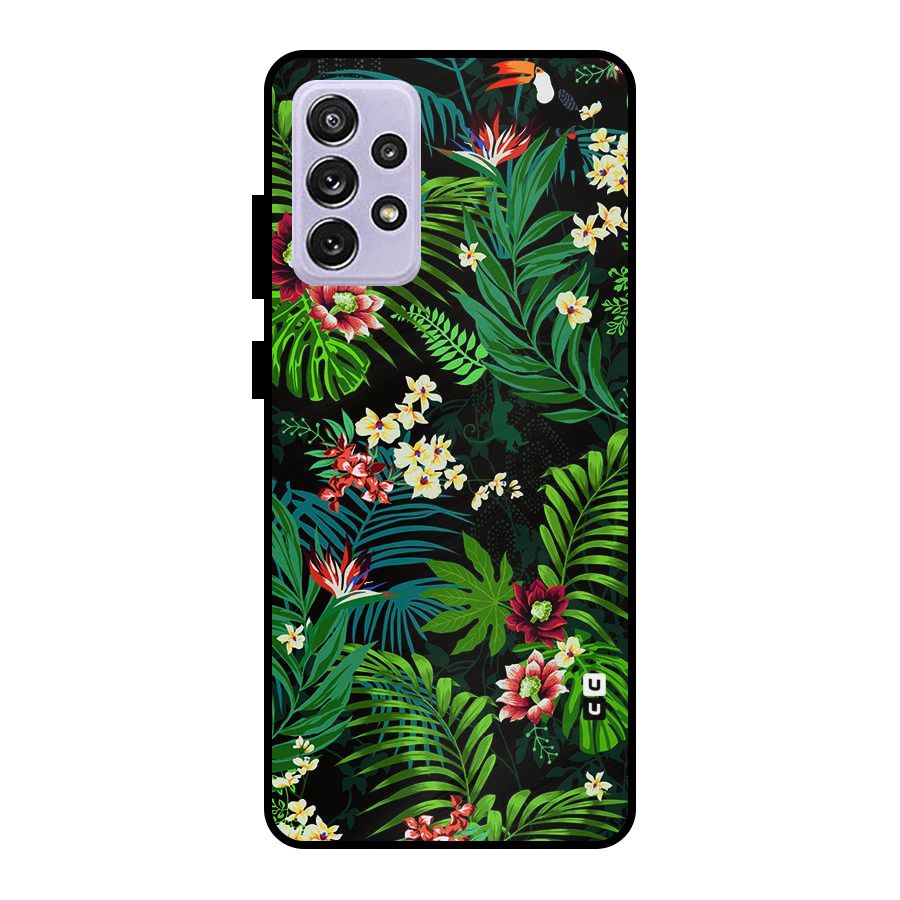Green Leaf Design Metal Back Case for Galaxy A72