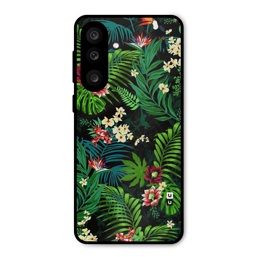 Green Leaf Design Metal Back Case for Galaxy F56