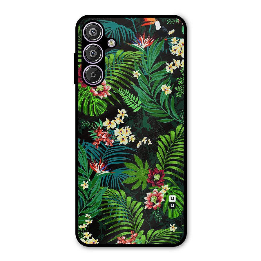 Green Leaf Design Metal Back Case for Galaxy M15