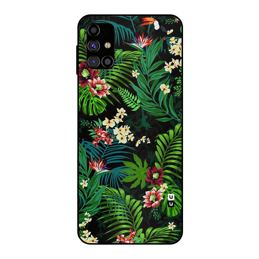 Green Leaf Design Metal Back Case for Galaxy M31s