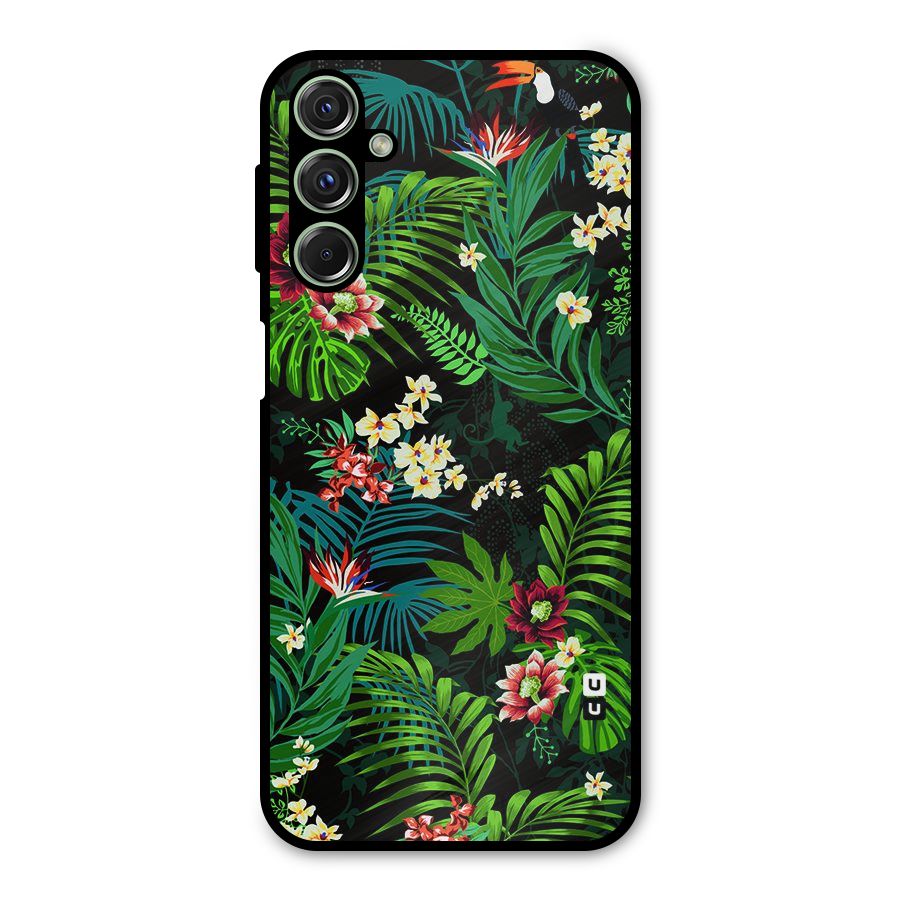 Green Leaf Design Metal Back Case for Galaxy M34