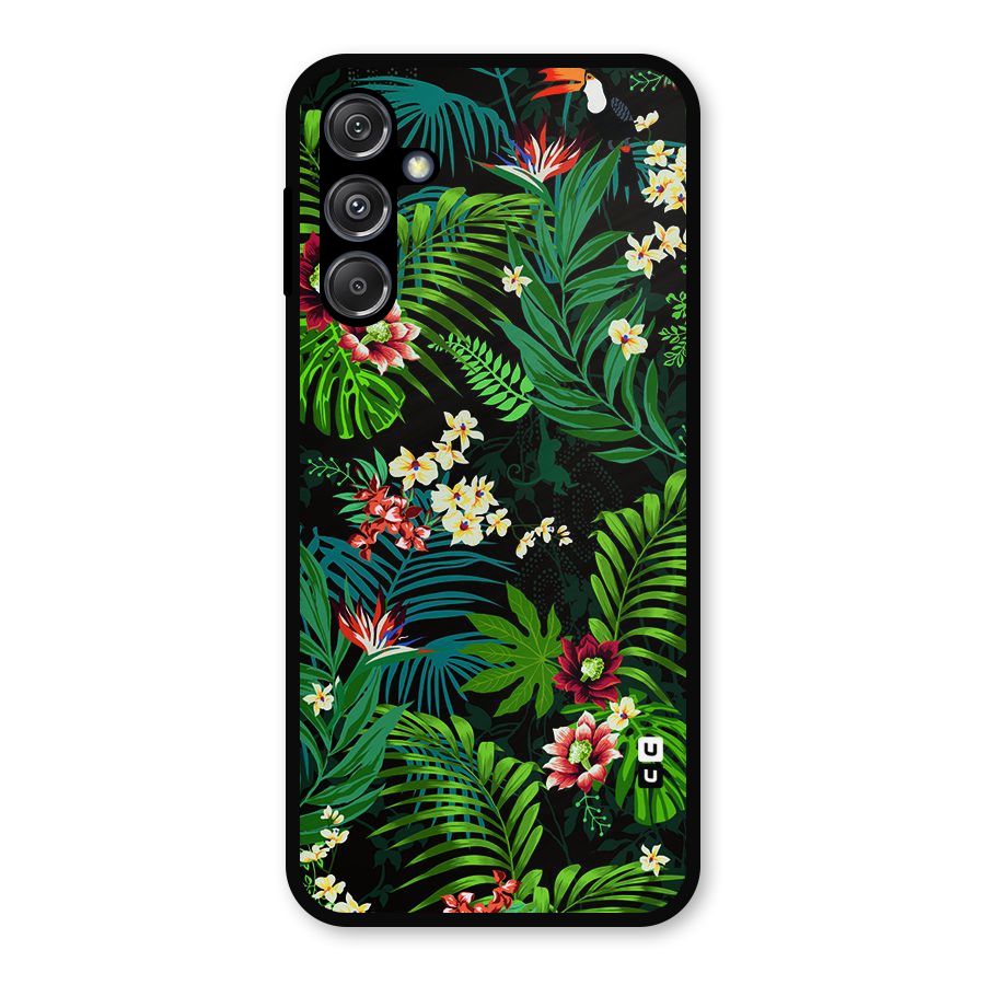 Green Leaf Design Metal Back Case for Galaxy M34 5G