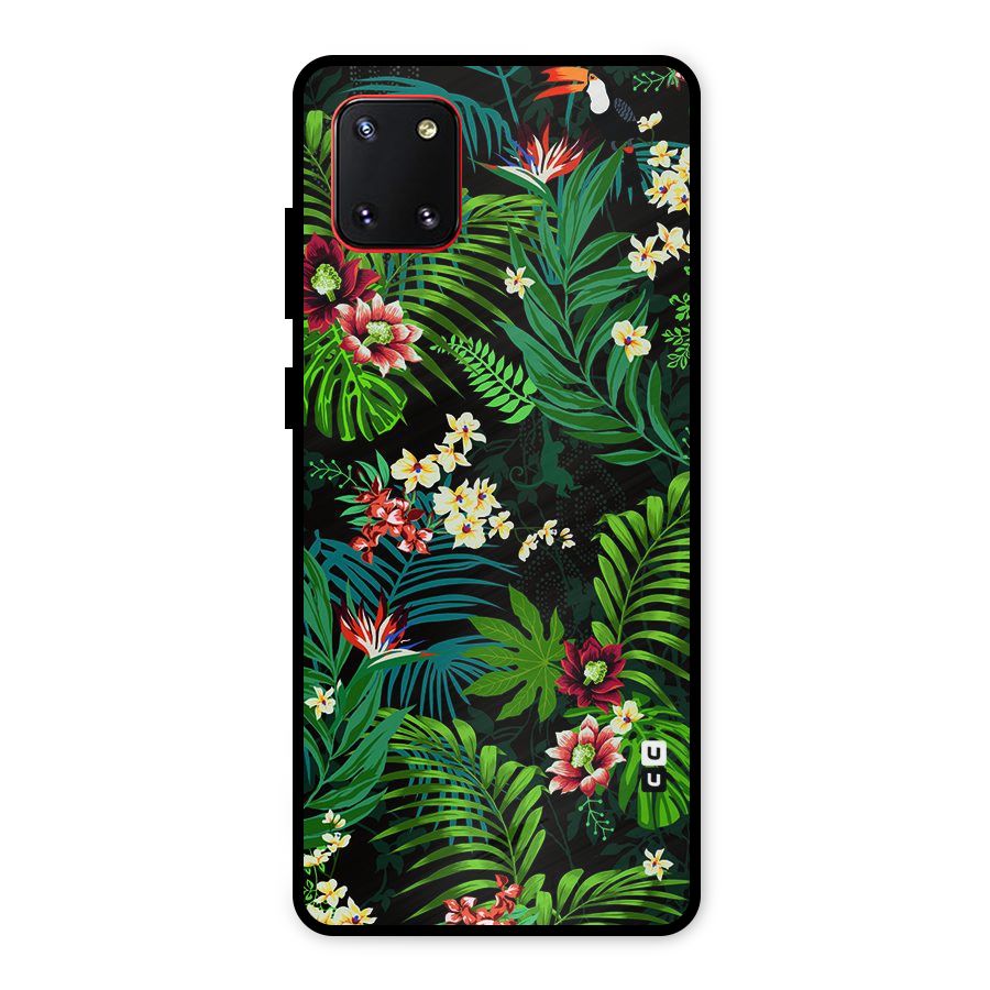 Green Leaf Design Metal Back Case for Galaxy Note 10 Lite