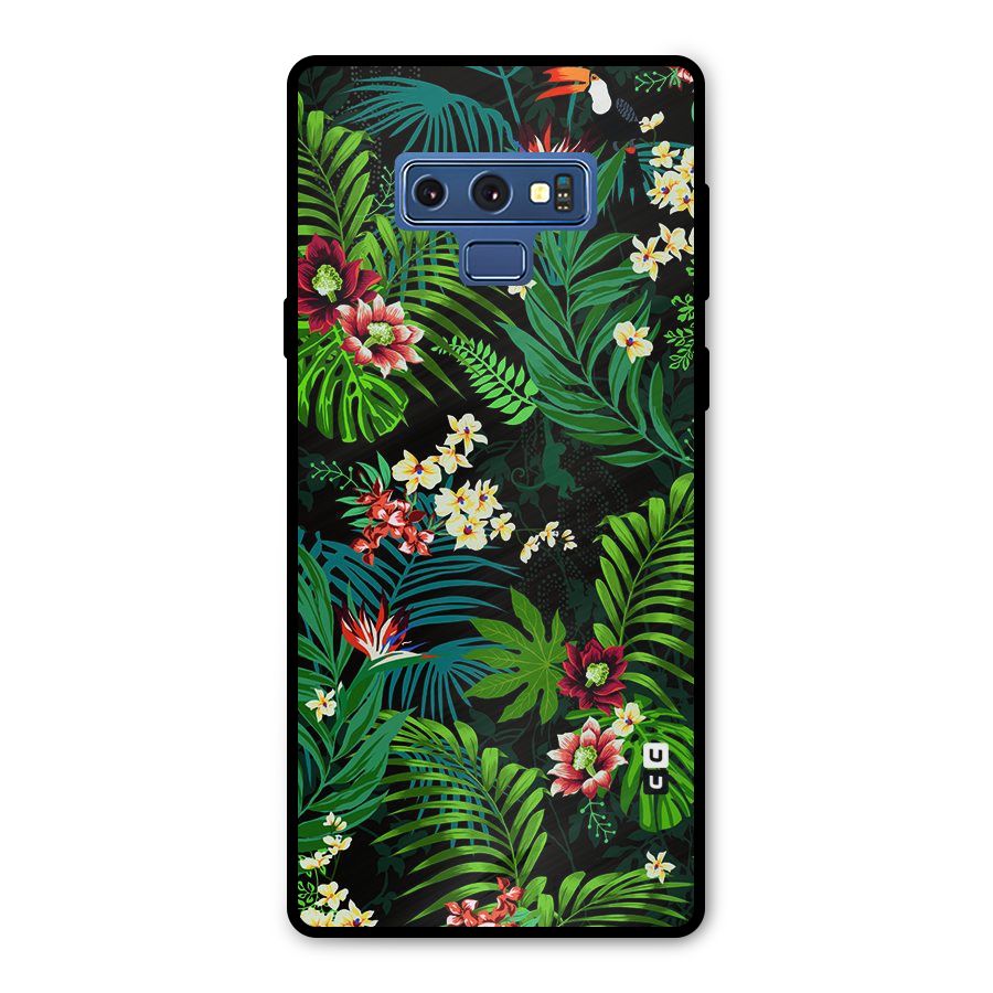 Green Leaf Design Metal Back Case for Galaxy Note 9
