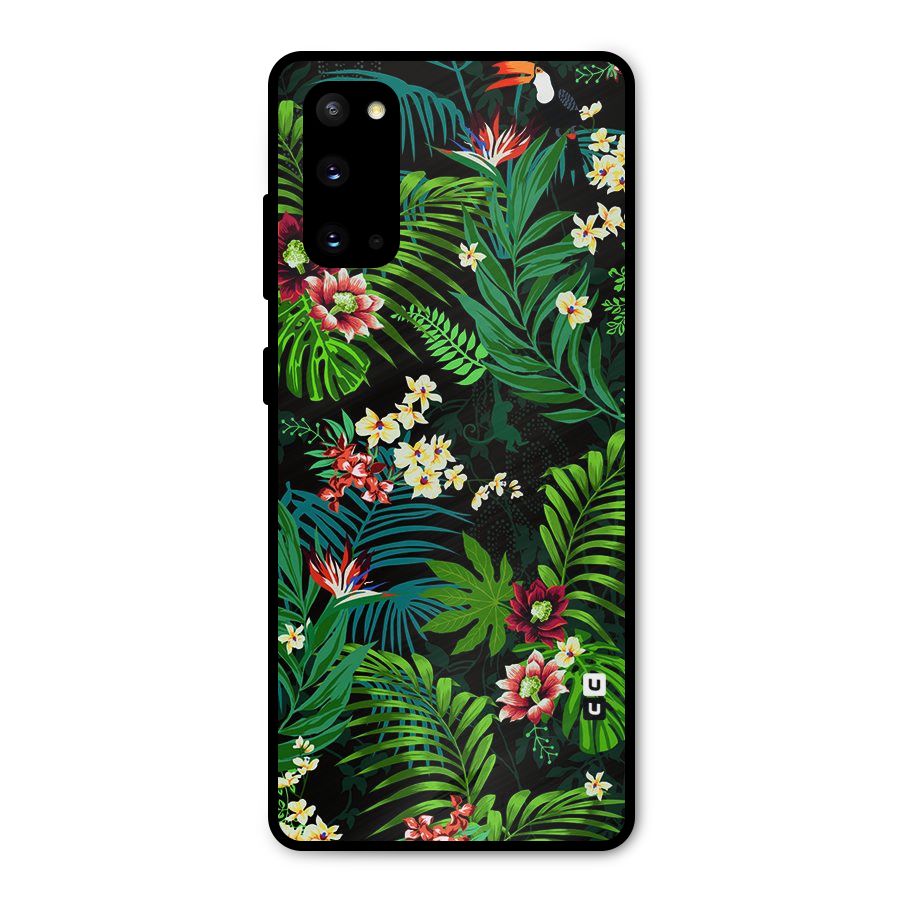 Green Leaf Design Metal Back Case for Galaxy S20