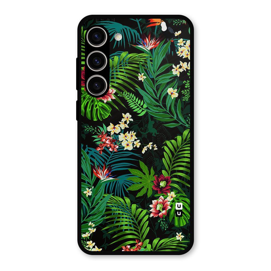 Green Leaf Design Metal Back Case for Galaxy S23 Plus