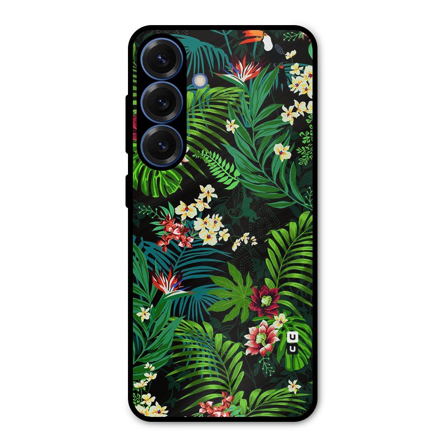 Green Leaf Design Metal Back Case for Galaxy S25