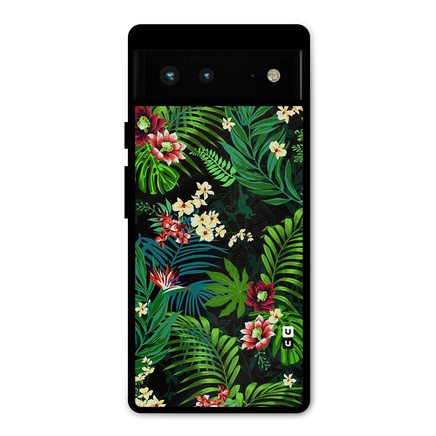 Green Leaf Design Metal Back Case for Google Pixel 6