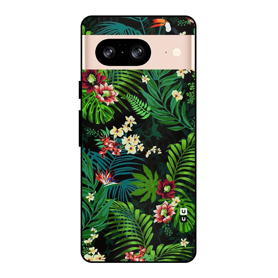 Green Leaf Design Metal Back Case for Google Pixel 8
