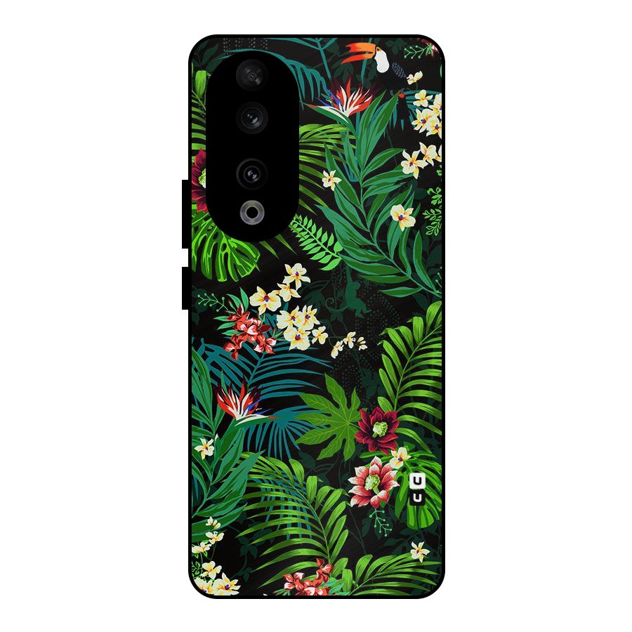 Green Leaf Design Metal Back Case for Honor 90