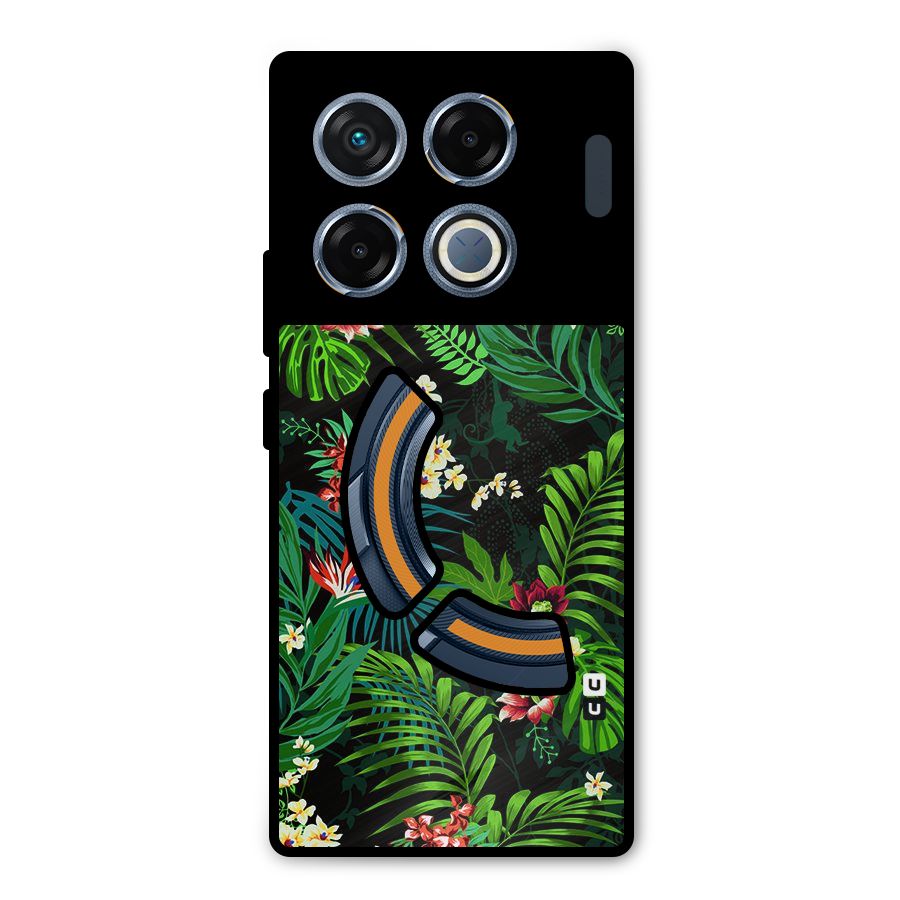 Green Leaf Design Metal Back Case for Infinix GT 20 Pro