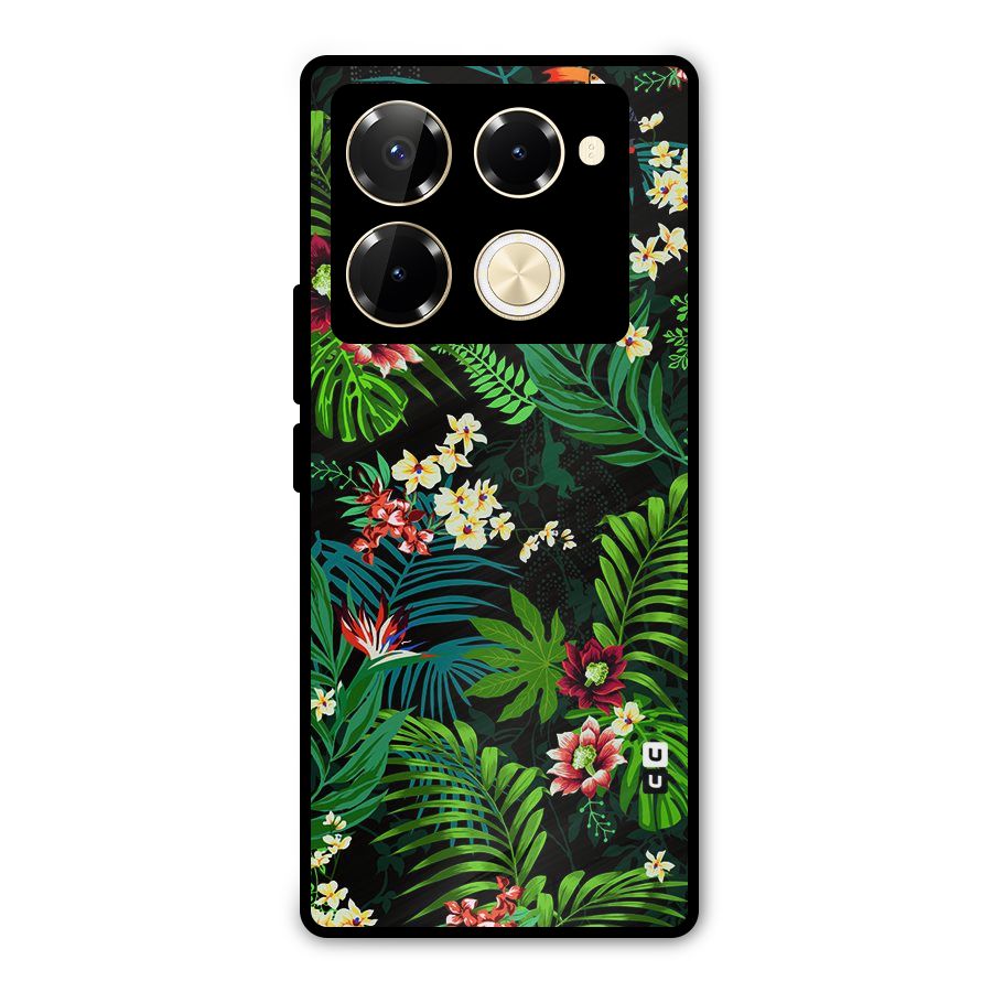 Green Leaf Design Metal Back Case for Infinix Note 40 Pro Plus