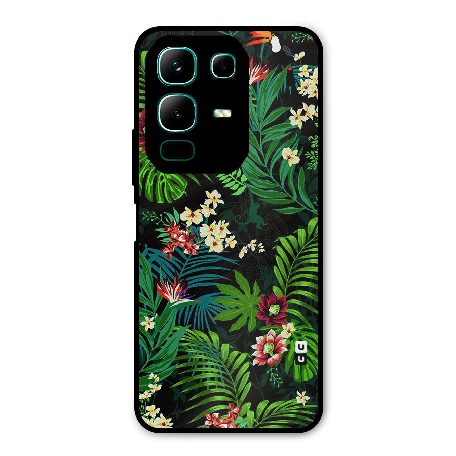 Green Leaf Design Metal Back Case for Infinix Note 50x