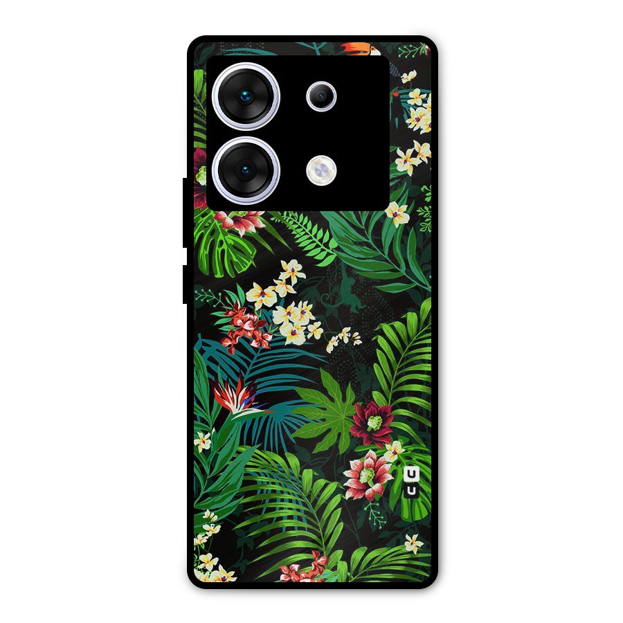 Green Leaf Design Metal Back Case for Infinix Zero 30 5G